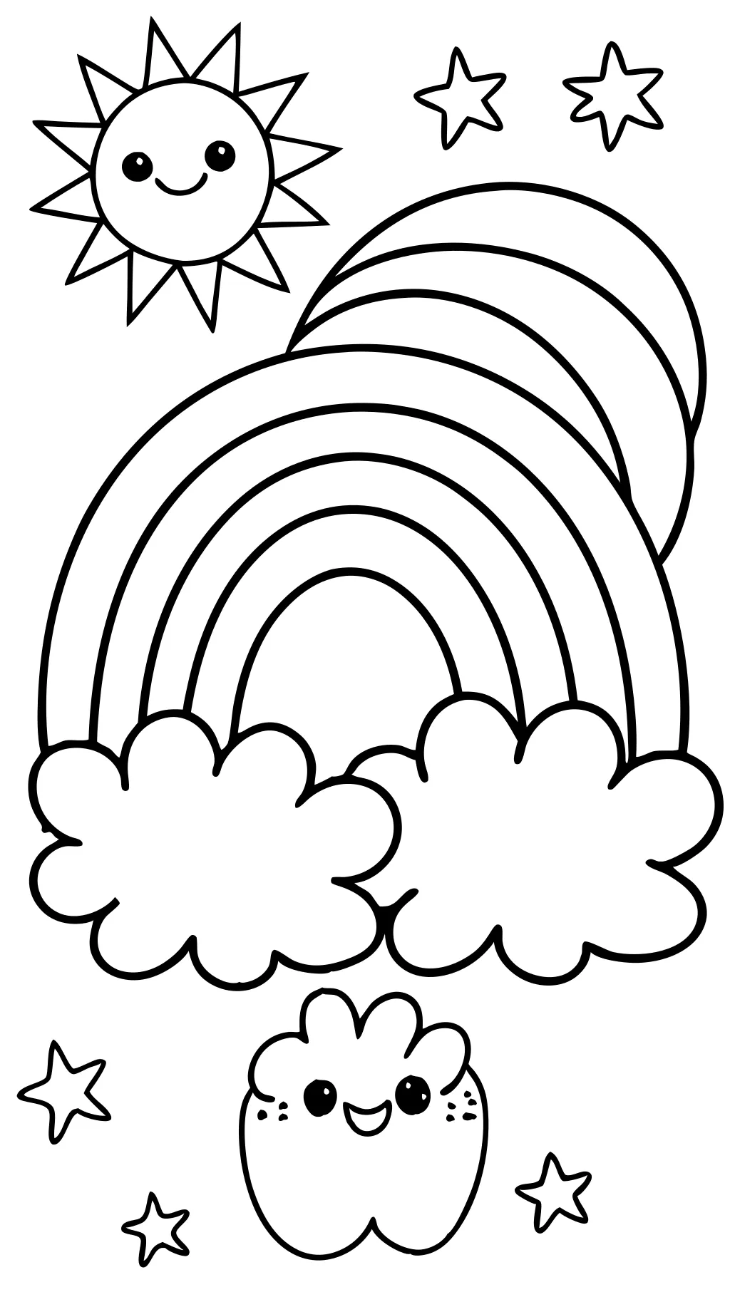 free rainbow coloring page